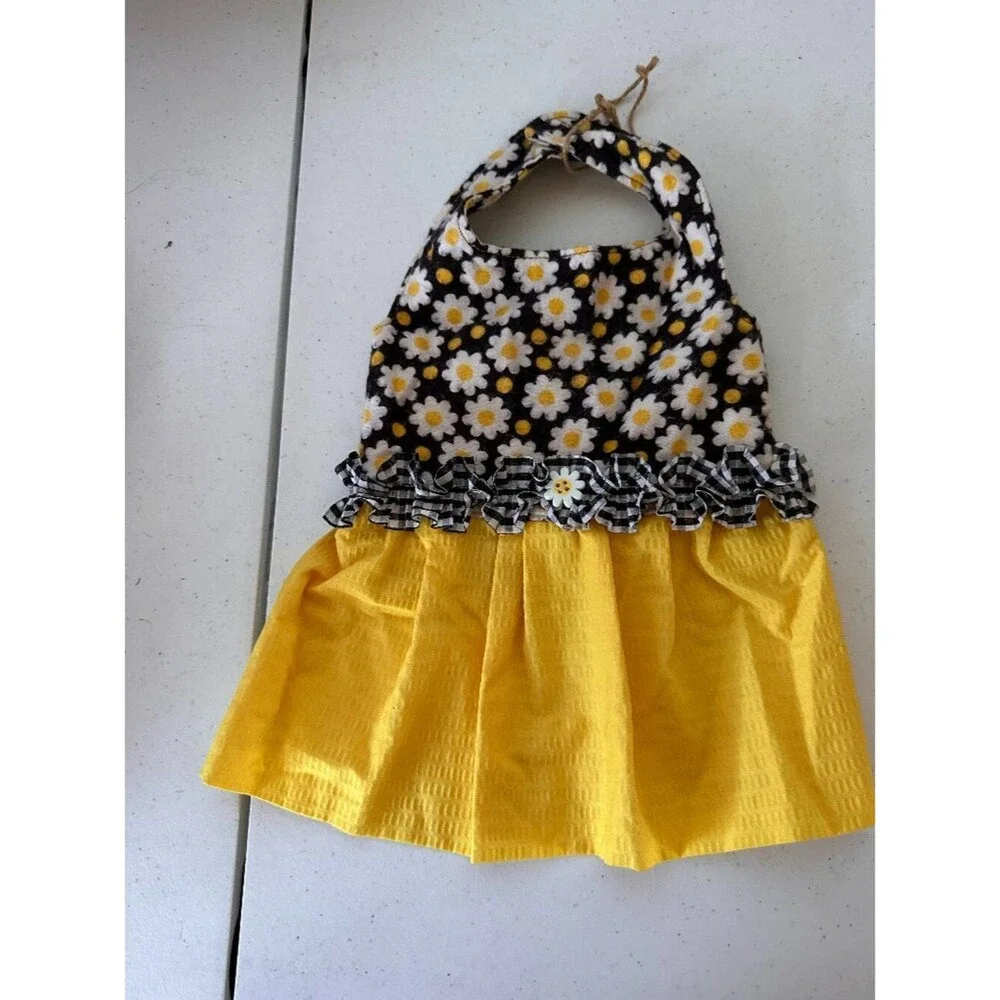 Yellow & Black Dog Dress Size Small by Lulu Belle’s Closet – Adorable Pet Outfit